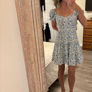 Altar'd State Blue Floral Midi Dress